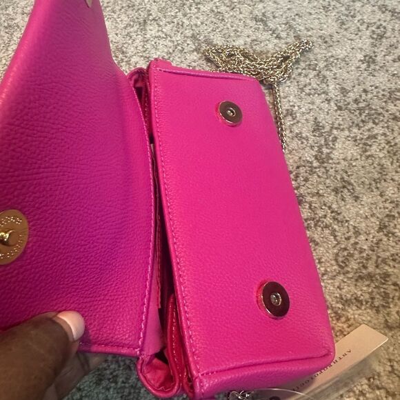 Anthropologie Pink Faux Leather Crossbody Bag NWT - Picture 4 of 8